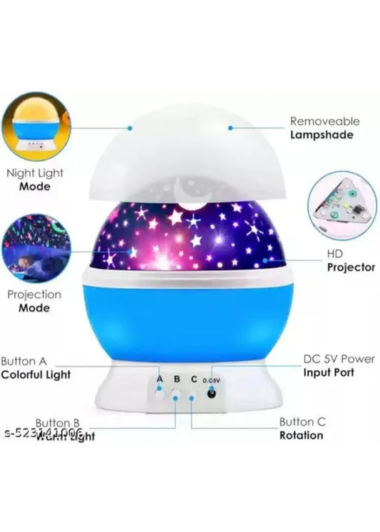 Night Light Lamp Projector, Star Light Rotating Projector, Star Projector Lamp with Colors and 360 Degree Moon Star Projection with USB Cable ,Lamp for Kids Room (Random Colour)